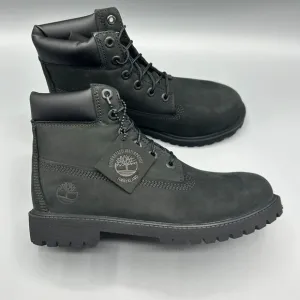 Timberland Premium 6 Inch Waterproof Boots Color Black Nubuck Size 6.5 Juniors