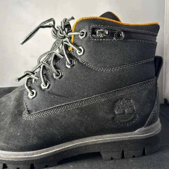 Timberland Premium Boots size 7W black orange waterproof
