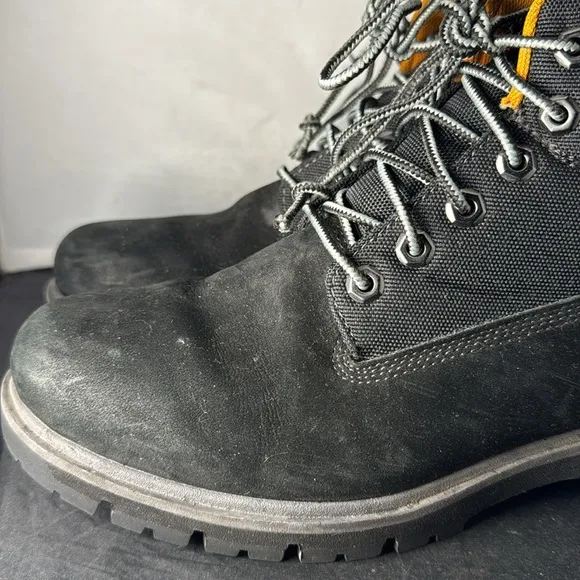 Timberland Premium Boots size 7W black orange waterproof