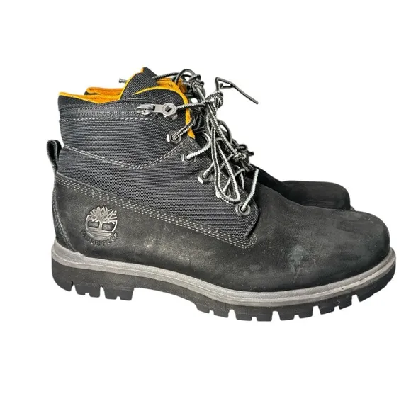 Timberland Premium Boots size 7W black orange waterproof