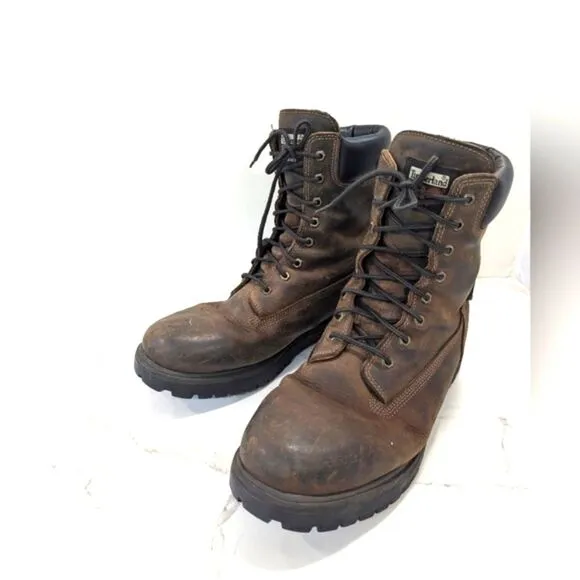 Timberland Pro Leather Soft Toe 38022 Brown Oil Resistant Waterproof Boots 13M