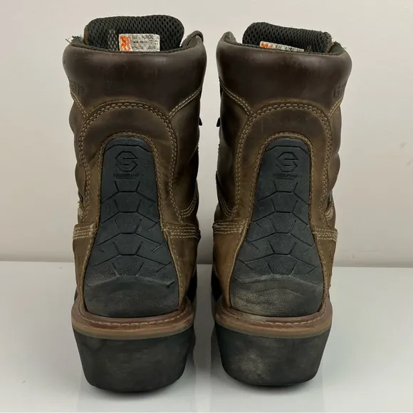 Timberland Pro Men’s Size 8 Wide Evergreen Brown Leather Steel Toe Logger Boots