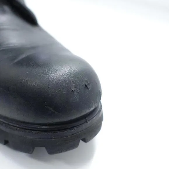 Timberland Roll Top Boots Men's US 8M Black Leather Lace Up Round Toe Waterproof