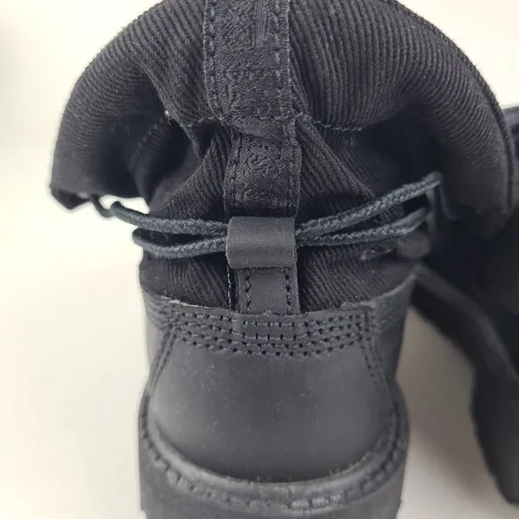Timberland Script Roll Top Boots Little Kids Black Leather