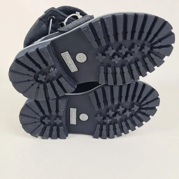 Timberland Script Roll Top TODDLER Boots Waterproof NAVY Leather Size 8
