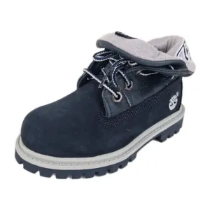 Timberland Script Roll Top TODDLER Boots Waterproof NAVY Leather Size 8