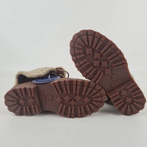 Timberland Shearling Boots Waterproof Brown Leather Toddler