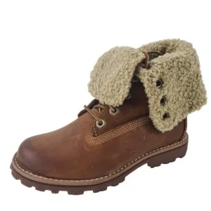 Timberland Shearling Boots Waterproof Brown Leather Toddler