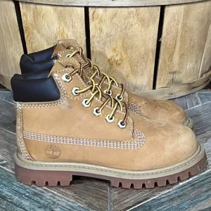 Timberland Toddler 6-Inch Premium Tan Nubuck Waterproof Classic Boots Youth 9.5