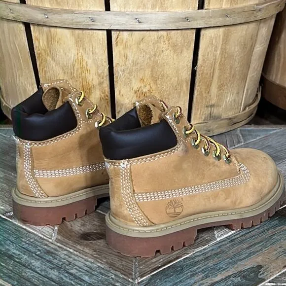 Timberland Toddler 6-Inch Premium Tan Nubuck Waterproof Classic Boots Youth 9.5
