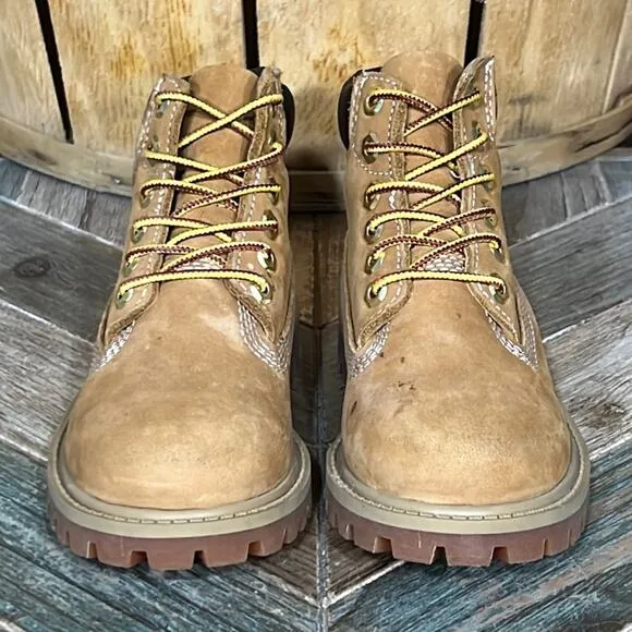 Timberland Toddler 6-Inch Premium Tan Nubuck Waterproof Classic Boots Youth 9.5