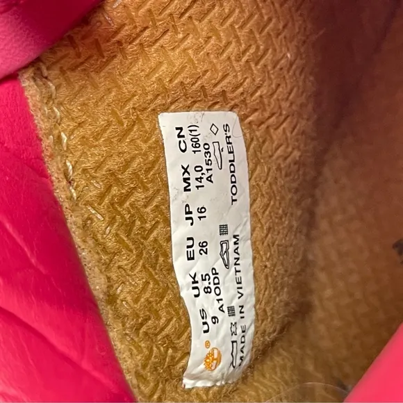 Timberland Toddler Premium 6&quot; 50th Anniversary Pink Insulated Leather boots 9