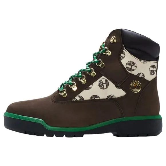 TIMBERLAND Waterproof  6&quot; Field Boots Beef and Broccoli Monogram Youth Size 5Y