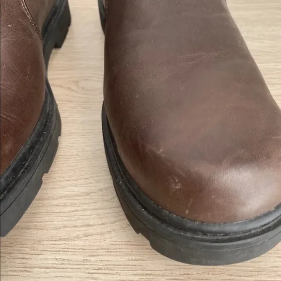 TIMBERLAND Waterproof Brown Black Leather Low Work boots Hard toe- Men 11