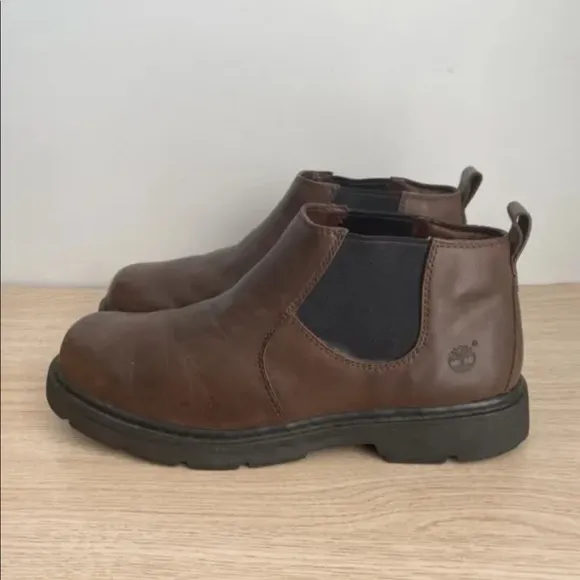 TIMBERLAND Waterproof Brown Black Leather Low Work boots Hard toe- Men 11