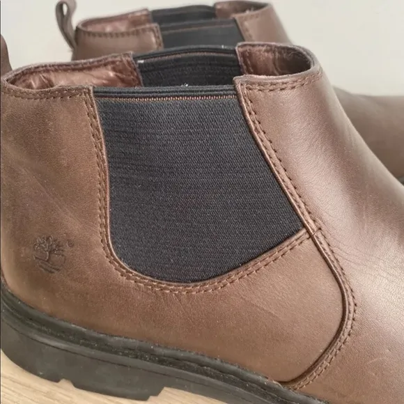 TIMBERLAND Waterproof Brown Black Leather Low Work boots Hard toe- Men 11