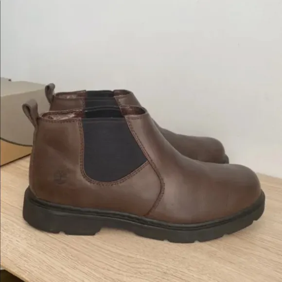 TIMBERLAND Waterproof Brown Black Leather Low Work boots Hard toe- Men 11