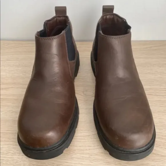 TIMBERLAND Waterproof Brown Black Leather Low Work boots Hard toe- Men 11