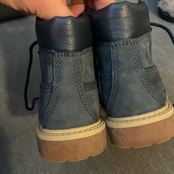 Timberland Waterproof Little Kids 6&quot; Gray/Green Suede Boots Size 9W (Toddler)