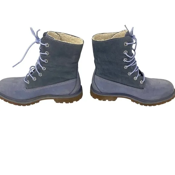 Timberland Waterproof Roll-Top Boots Blue Nubuck SZ 6