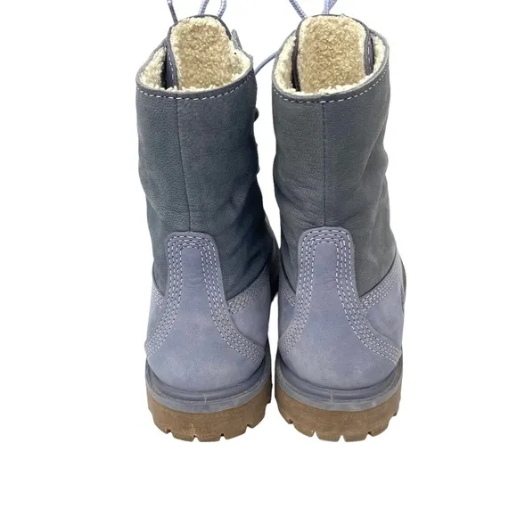 Timberland Waterproof Roll-Top Boots Blue Nubuck SZ 6