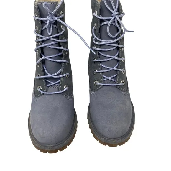 Timberland Waterproof Roll-Top Boots Blue Nubuck SZ 6