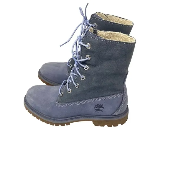 Timberland Waterproof Roll-Top Boots Blue Nubuck SZ 6
