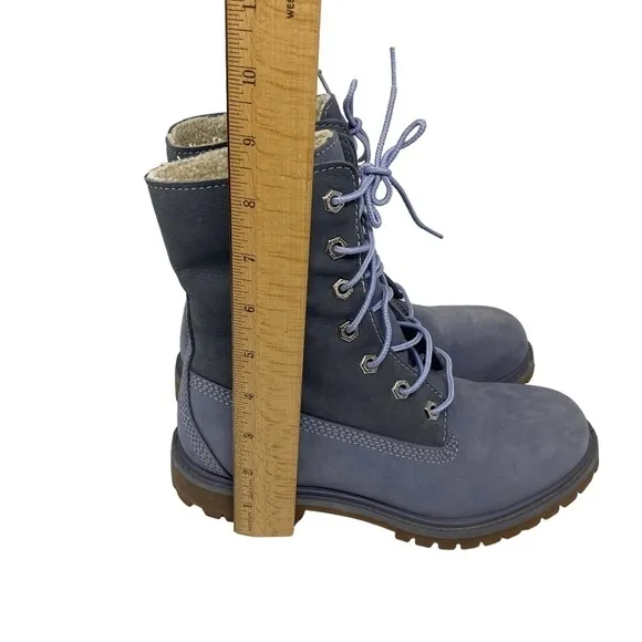 Timberland Waterproof Roll-Top Boots Blue Nubuck SZ 6