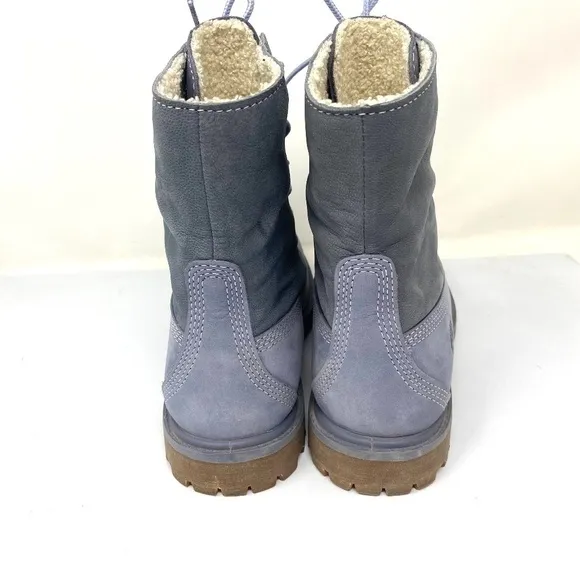 Timberland Waterproof Roll-Top Boots Blue Nubuck SZ 6