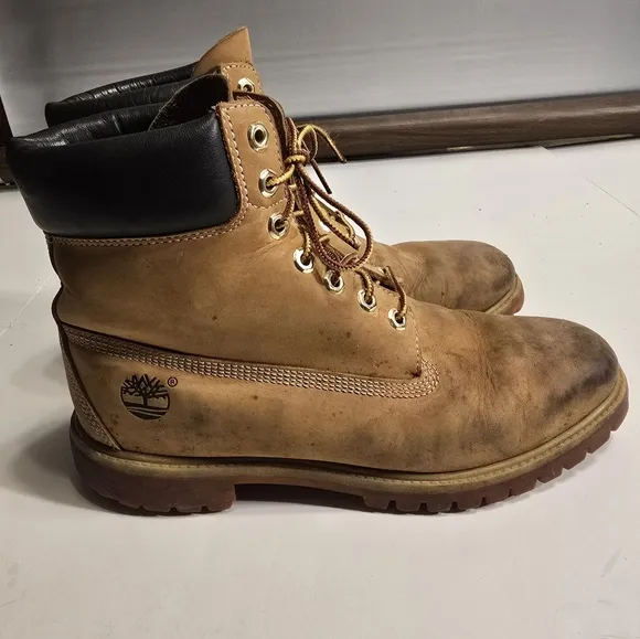 TIMBERLAND WHEAT CLASSIC LACE-UP MEN'S LEATHER TANBOOTS 6&quot; SIZE11
