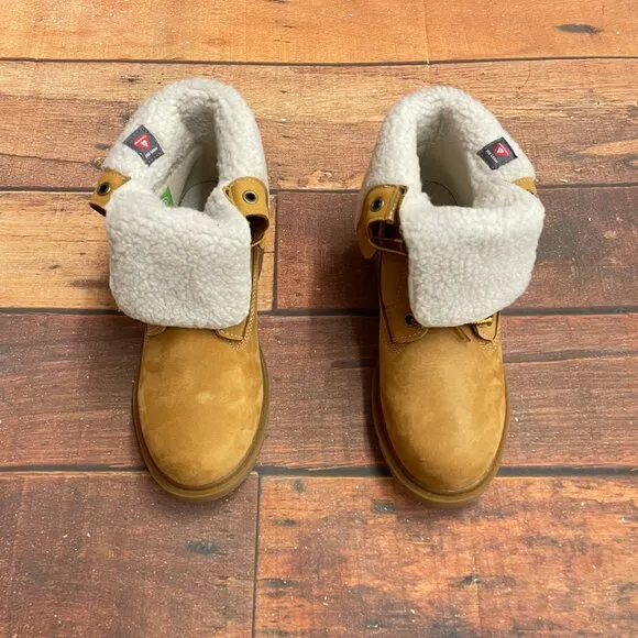 Timberland Women's Linden Woods Fold Down Waterproof Wheat Nubuck Boots