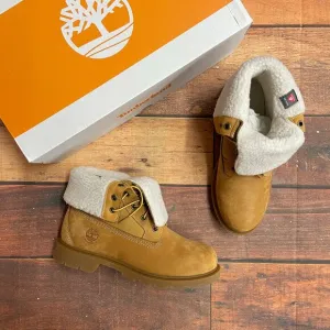 Timberland Women's Linden Woods Fold Down Waterproof Wheat Nubuck Boots