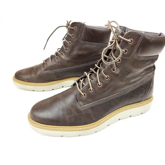 Timberland Women's Sensorflex Brown Leather Boots Sz 10