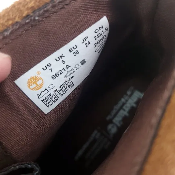 Timberland Womens Stratham Heights Brown Leather Fold Down Waterproof Bo…