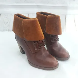 Timberland Womens Stratham Heights Brown Leather Fold Down Waterproof Bo…