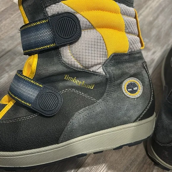 Timberland Youth Snow Boots Fur-Lined Winter Weather Yellow Blue Kids 6