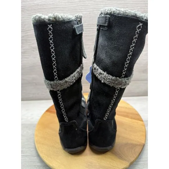 Timberland Zesta Suede Tall 84873 Toddlers Boots Black Leather Winter Wool Sz 5