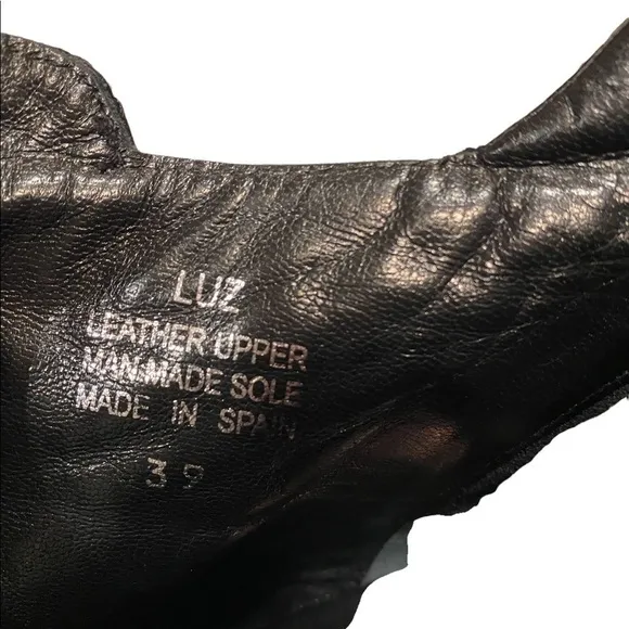 To Be Black Leather High Heel Booties Boots Made in Spain