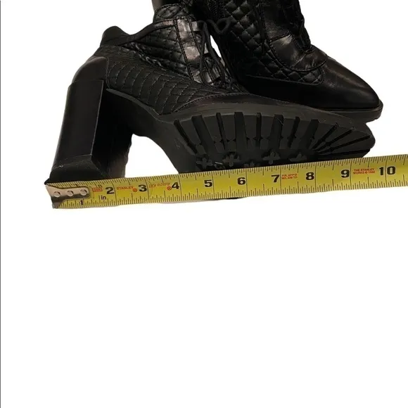 To Be Black Leather High Heel Booties Boots Made in Spain