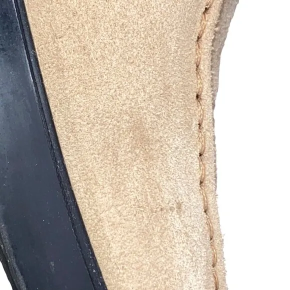 Tod’s suede tall Chelsea boots gored panels tan neutral women’s 37 quiet luxury