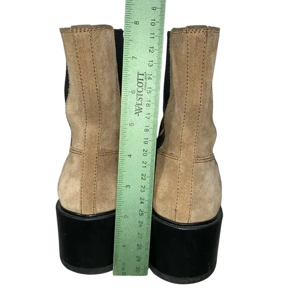 Tod’s suede tall Chelsea boots gored panels tan neutral women’s 37 quiet luxury