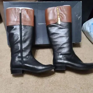 Tommy hilfiger black multi leather boots