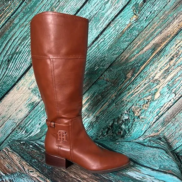 Tommy Hilfiger brown classic riding style boots