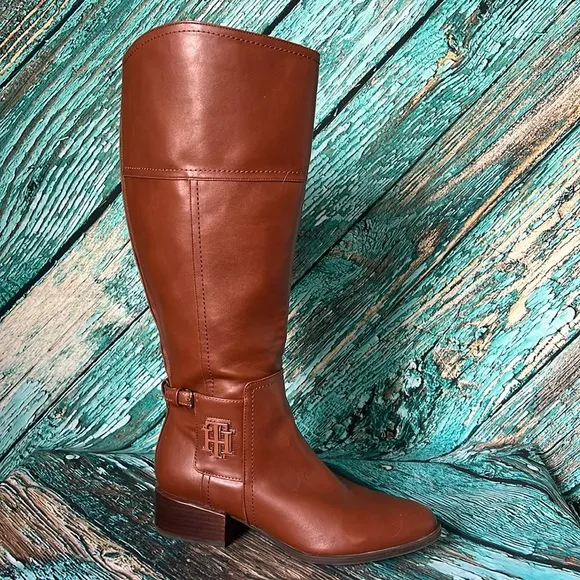 Tommy Hilfiger brown classic riding style boots
