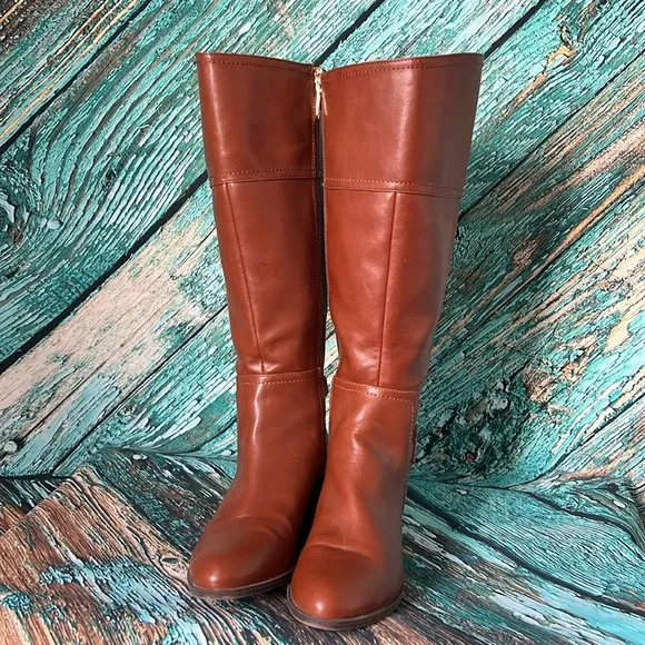Tommy Hilfiger brown classic riding style boots