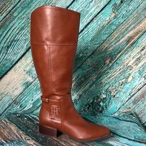 Tommy Hilfiger brown classic riding style boots