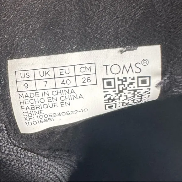 Toms Sadie Wedge Black Suede Ankle Boots Women’s Size 9