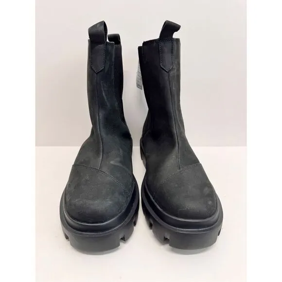 TOMS Chelsea Boots Size 10 Womens Black Leather Waterproof Lug Sole NEW