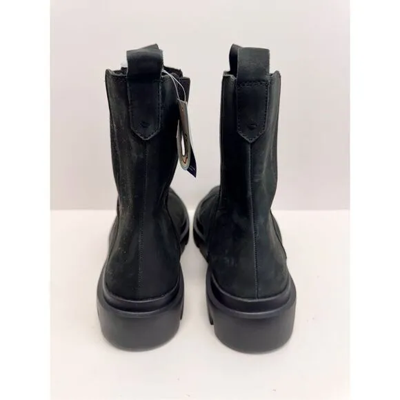 TOMS Chelsea Boots Size 10 Womens Black Leather Waterproof Lug Sole NEW