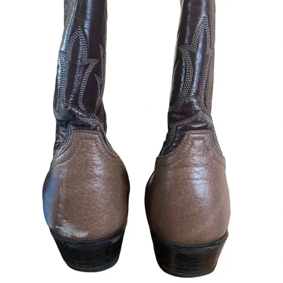 Tony Lama 9 D Vampire Tan Bullhide And Brown Cowhide